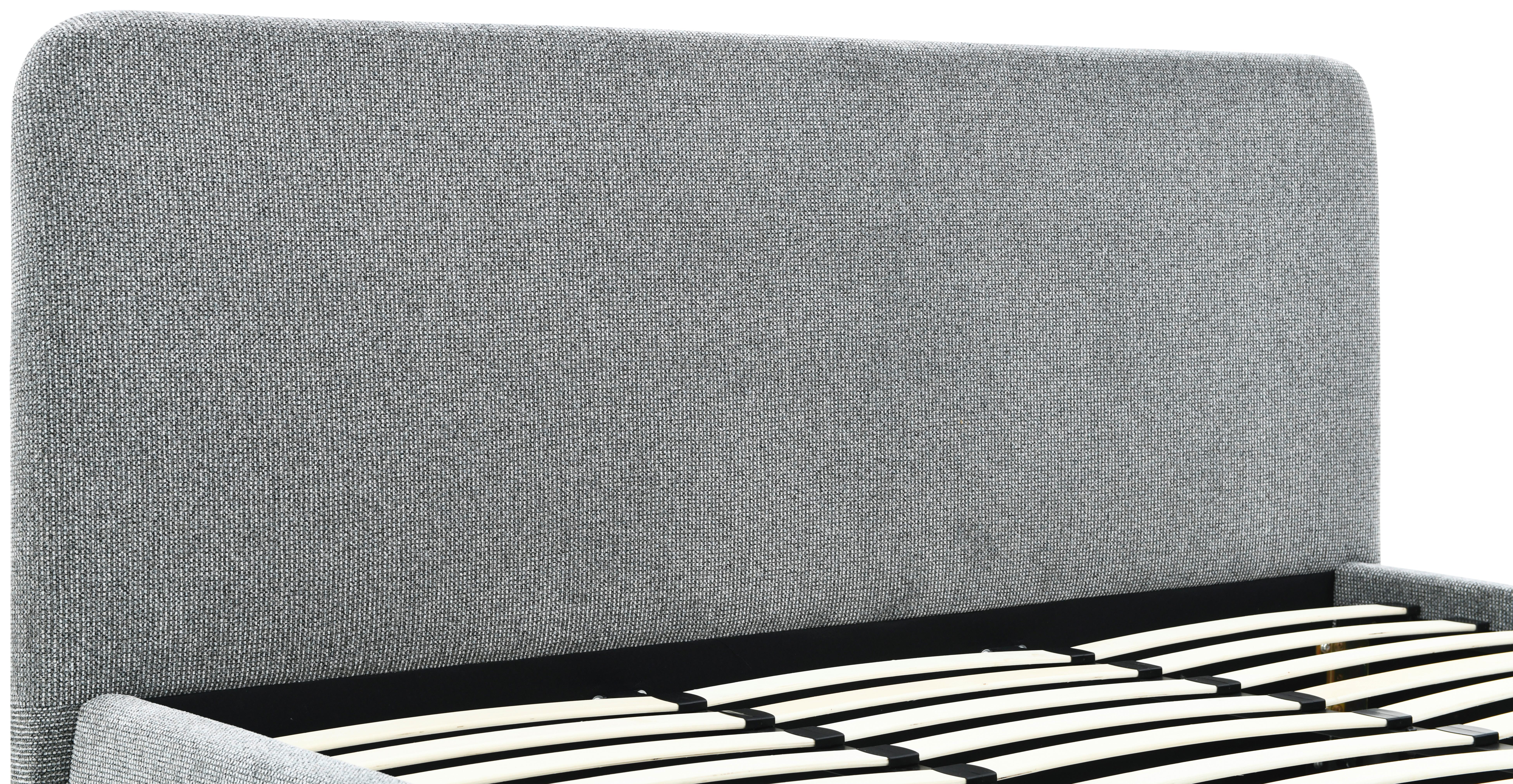 Polsterbett Kora Grau B: 204 Cm - Eichefarben/Schwarz, Design, Holz/Textil (204/116/218cm) - MID.YOU