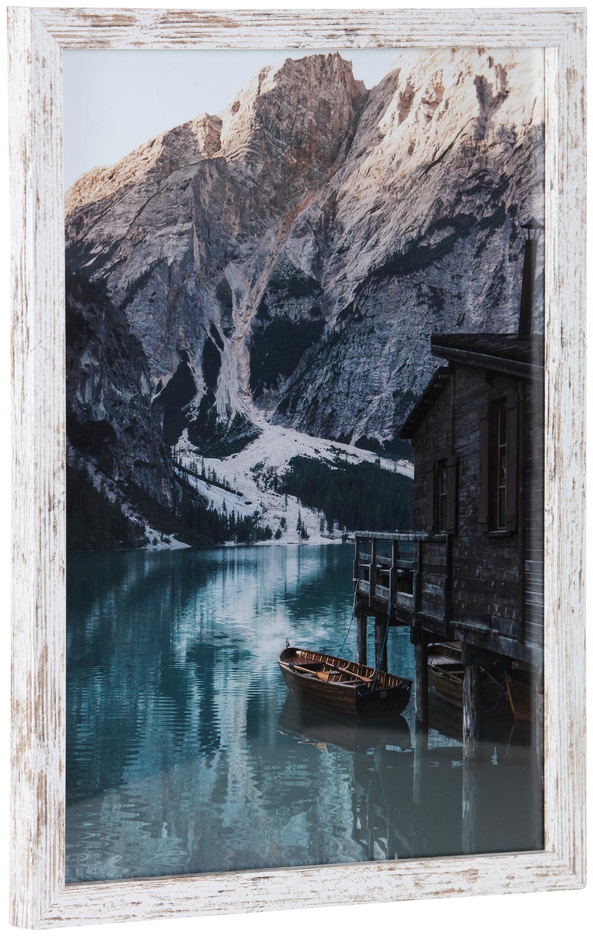 Bilderrahmen 30x40 cm Carla Holz Weiß, 32,6x42,6 cm - Basics, Glas/Holz (32,6/42,6/2cm) - Luca Bessoni