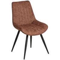 Vierfußstuhl Nikita Leinenoptik Braun, B: 54 Cm - Schwarz/Braun, KONVENTIONELL, Holz/Textil (54/88/61,5cm) - MID.YOU