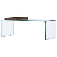 Couchtisch Telemark - Klar/Braun, Design, Glas (110/50/38cm) - Livetastic