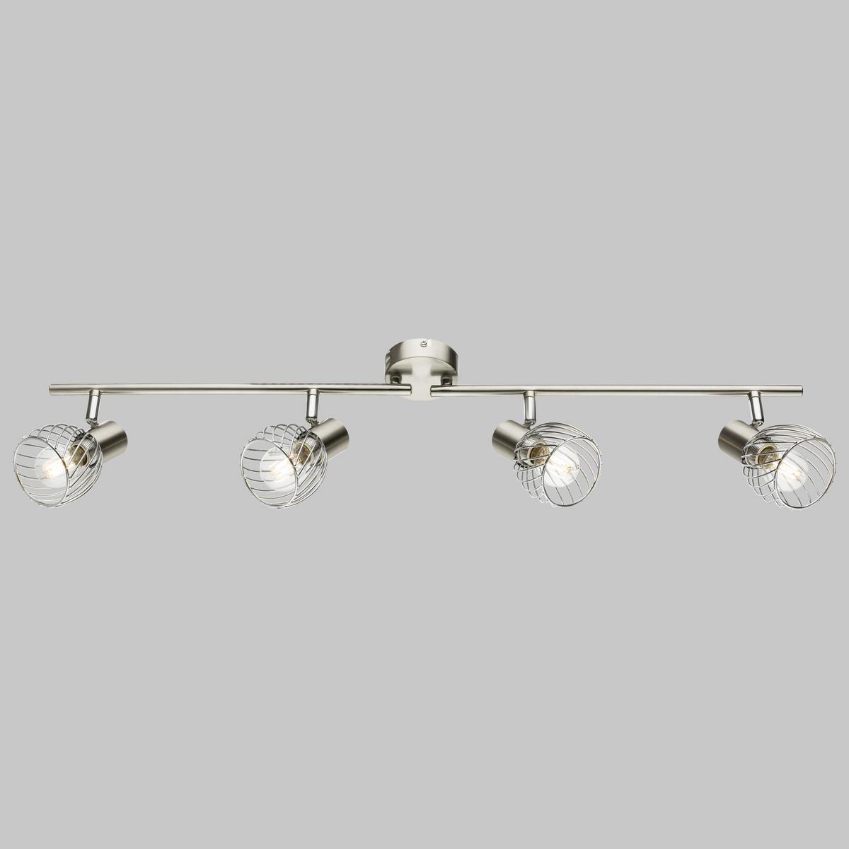Strahler Sina 4-flammig Verstellbar L: 80 Cm - Chromfarben, Trend, Metall (80/14,5cm) - Globo