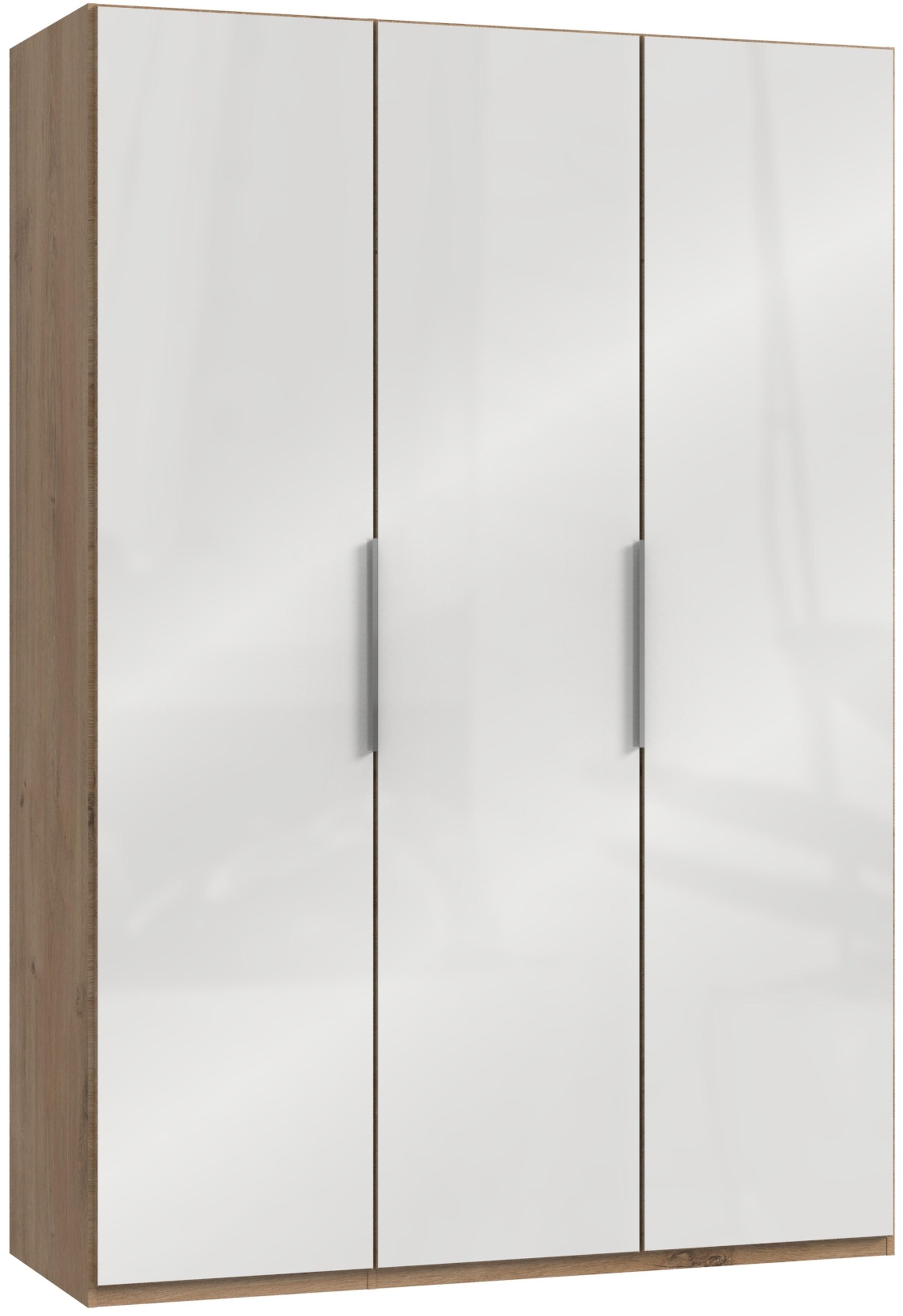 Drehtürenschrank 150cm Level, Weiß/eiche Dekor - Eichefarben/Weiß, MODERN, Glas/Holzwerkstoff (150/216/58cm) - MID.YOU