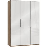 Drehtürenschrank 150cm Level, Weiß/eiche Dekor - Eichefarben/Weiß, MODERN, Glas/Holzwerkstoff (150/216/58cm) - MID.YOU
