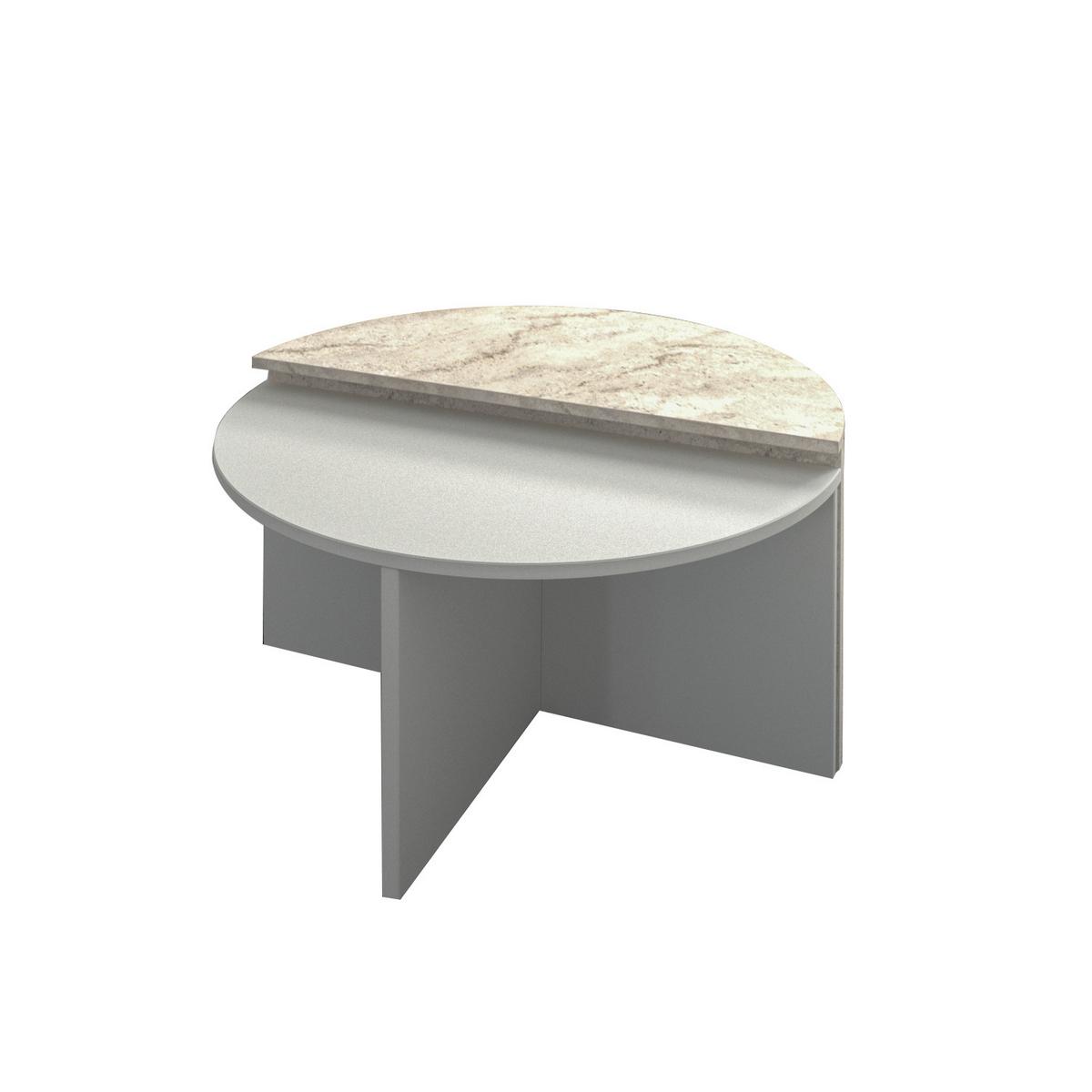 Couchtischset Dolunay Beige, Grau 2-teilig - Beige/Grau, Design, Holzwerkstoff - Livetastic