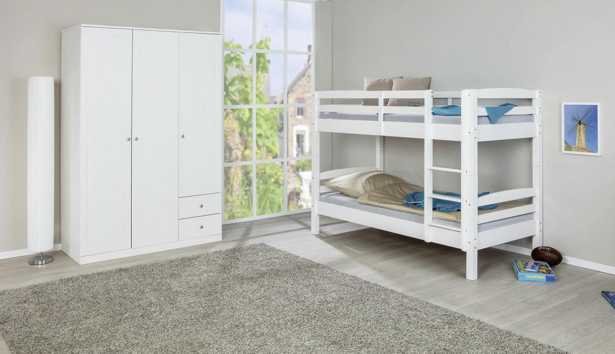 Etagenbett Rick - Weiß/Naturfarben, MODERN, Holz (90/190cm) - MID.YOU