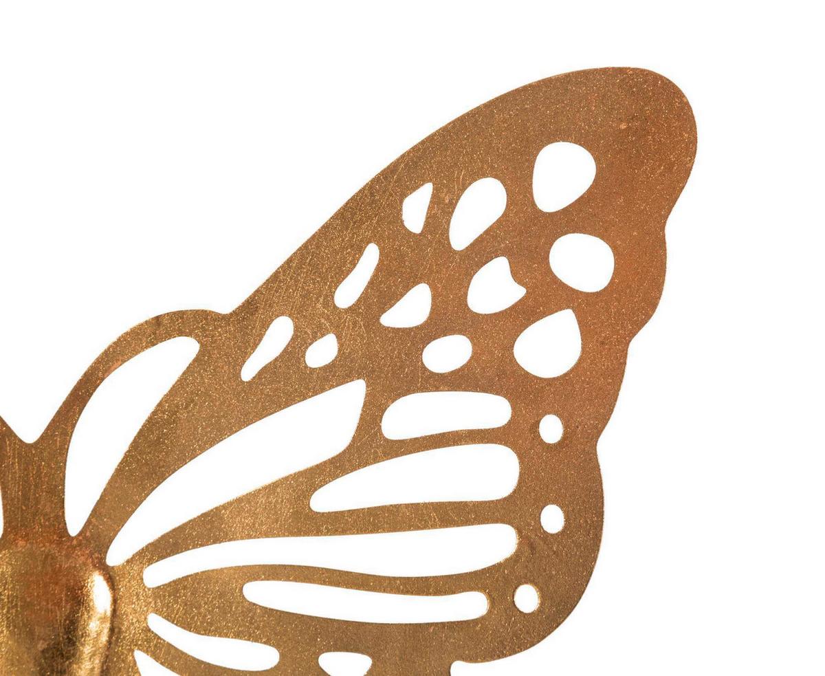 Wanddeko Butterfly Goldfarben B: 35 cm - Goldfarben, Basics, Metall (35/43/2cm)