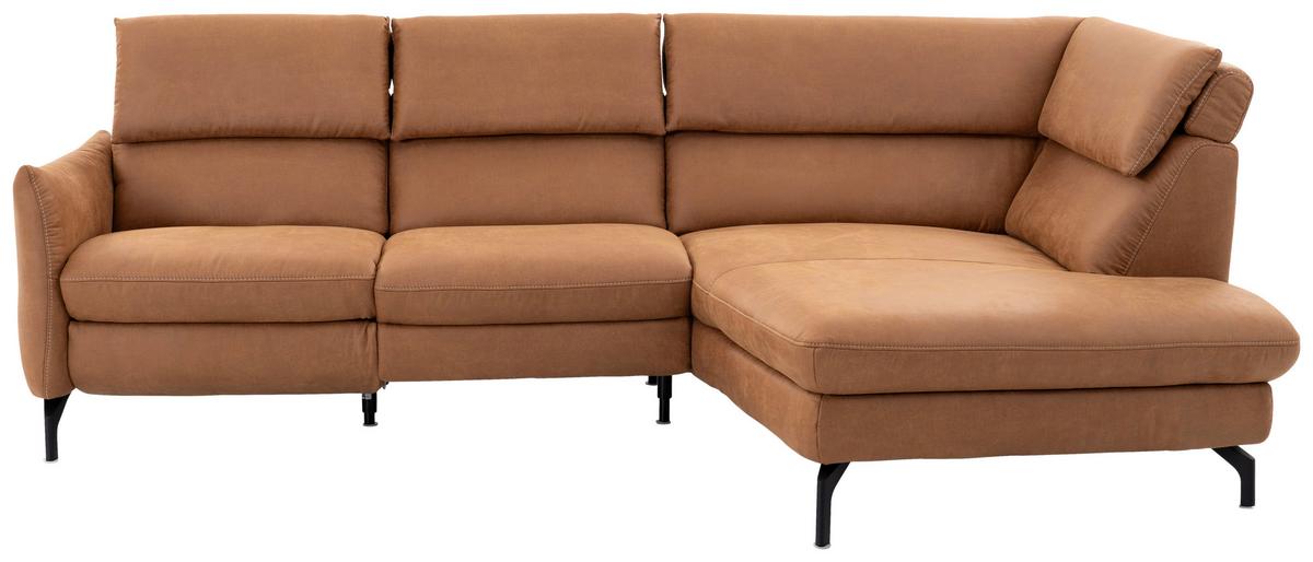 Ecksofa Henriette Cognac 274x160 cm - Cognac/Beige, MODERN, Textil (274/160cm)