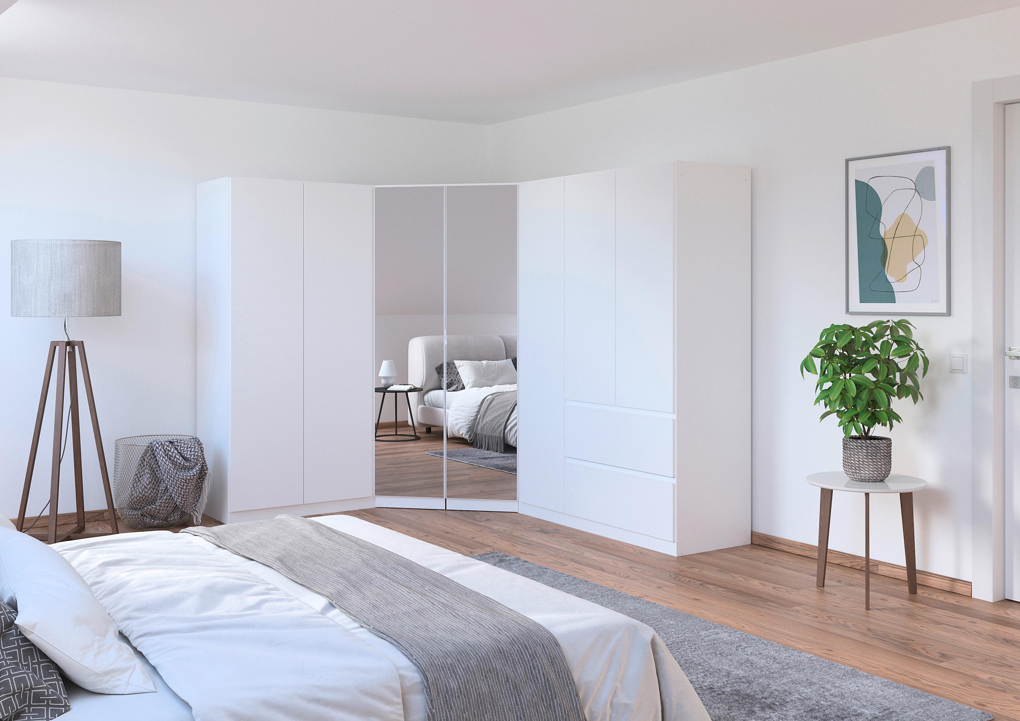Eckkleiderschrank Costa Weiß B: 208 cm - Weiß, MODERN, Holzwerkstoff (208/197/253cm) - Rauch Möbel