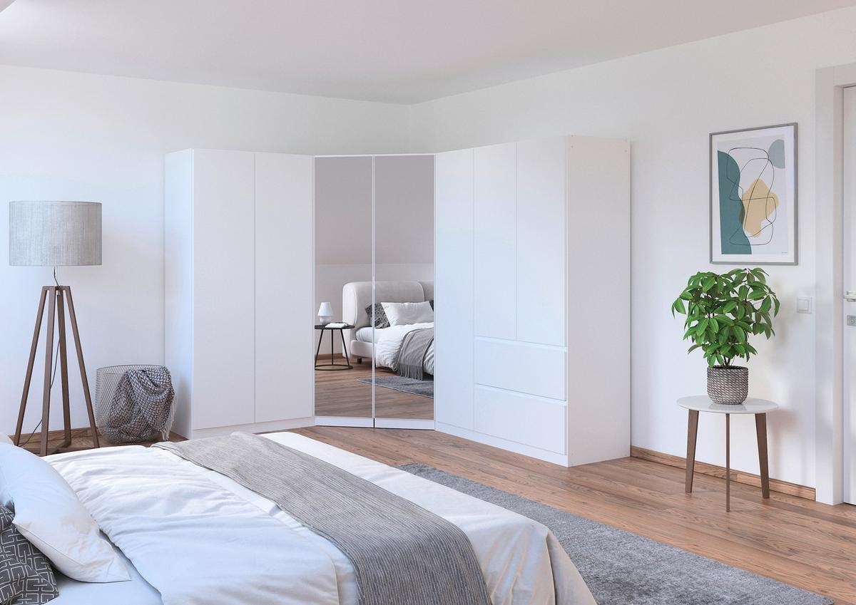 Eckkleiderschrank Costa Weiß B: 208 Cm - Weiß, MODERN, Holzwerkstoff (208/197/253cm) - Rauch Möbel