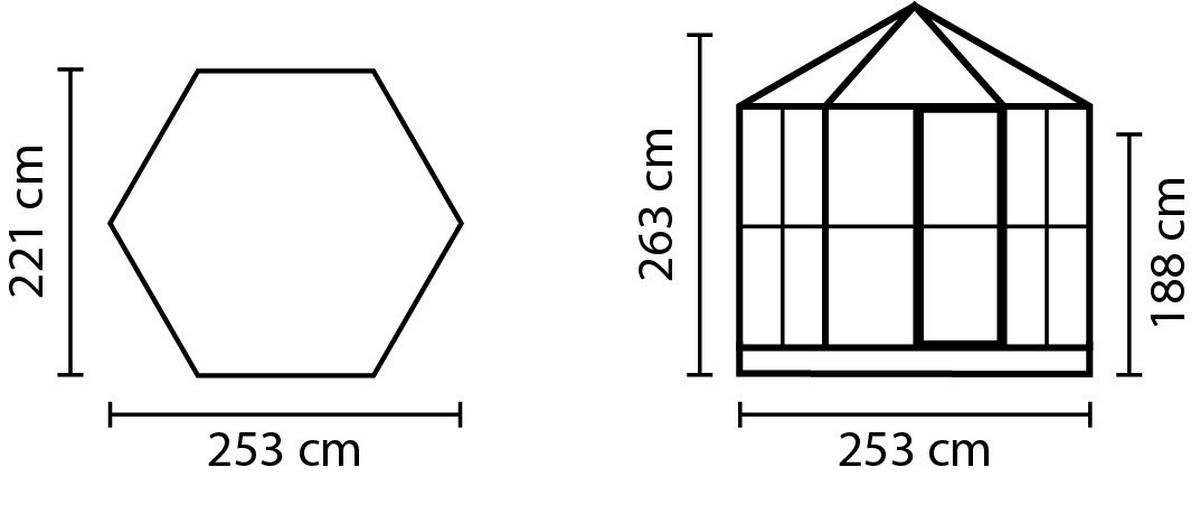 Gewächshausbausatz Hera 4500 4,5 m2 Metall/Glas - Weiß, Basics, Glas/Metall (220,9/263,0/252,8cm)