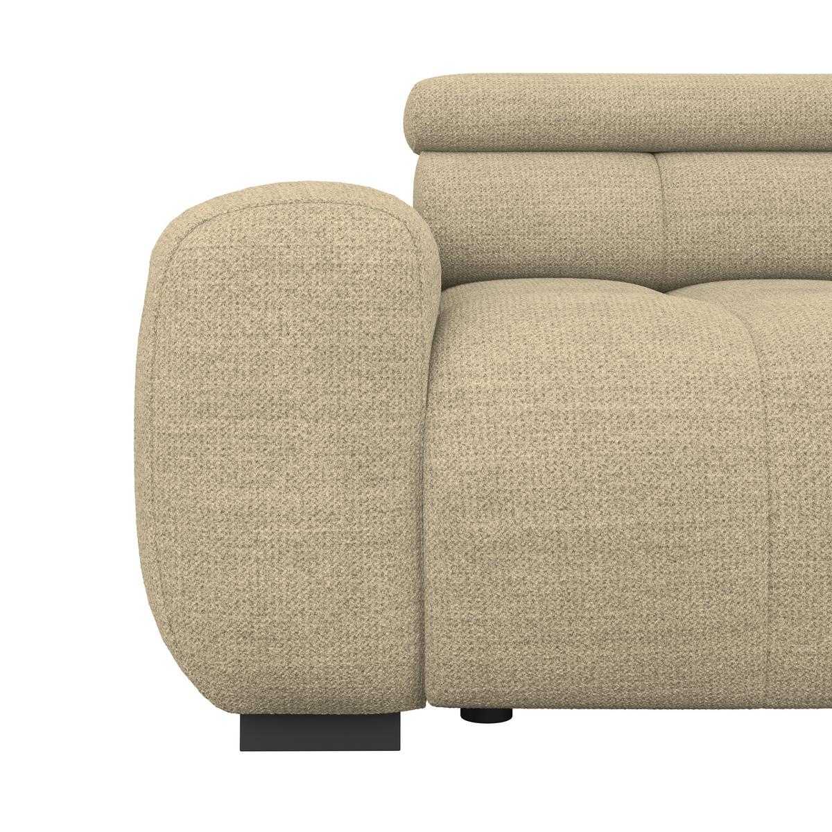 Bigsofa Bull Webstoff beige, B: 248 cm - Beige/Schwarz, Design, Textil (248/77-97/108cm) - Luca Bessoni