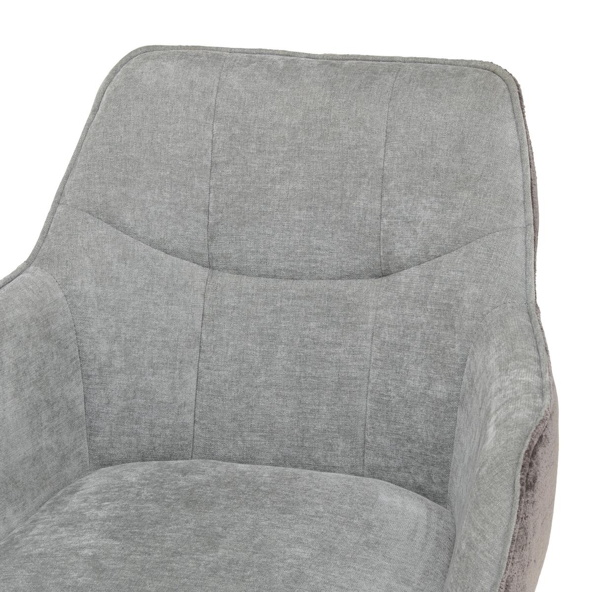 Armlehnstuhl Kaleo Chenille Grau, B: 63 Cm - Schwarz/Grau, KONVENTIONELL, Textil/Metall (63/87/64cm) - MID.YOU