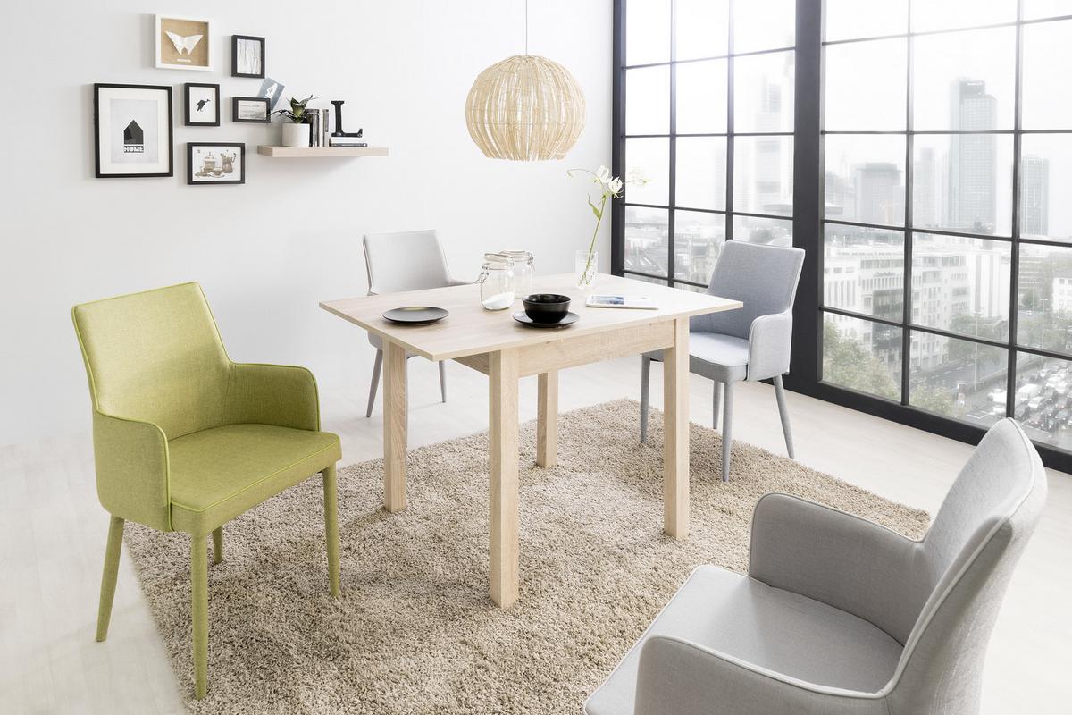 Esstisch ausziehbar Coburg 80-120x80 cm Eiche Dekor - Sonoma Eiche, Design, Holzwerkstoff (80/80/76,5cm) - MID.YOU