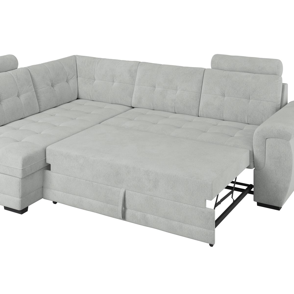 Ecksofa mit Schlaffunktion Falco new Grau 183x251 cm - Schwarz/Grau, KONVENTIONELL, Textil (183/251cm) - Ondega