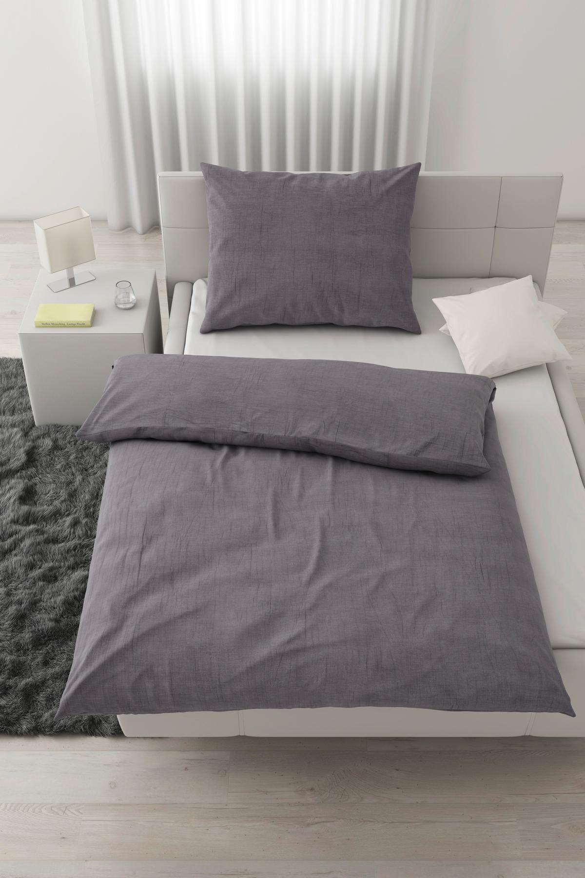 Povlečení Melania, 70/90 140/200cm, šedá - šedá, Lifestyle, textil (140/200cm) - Modern Living