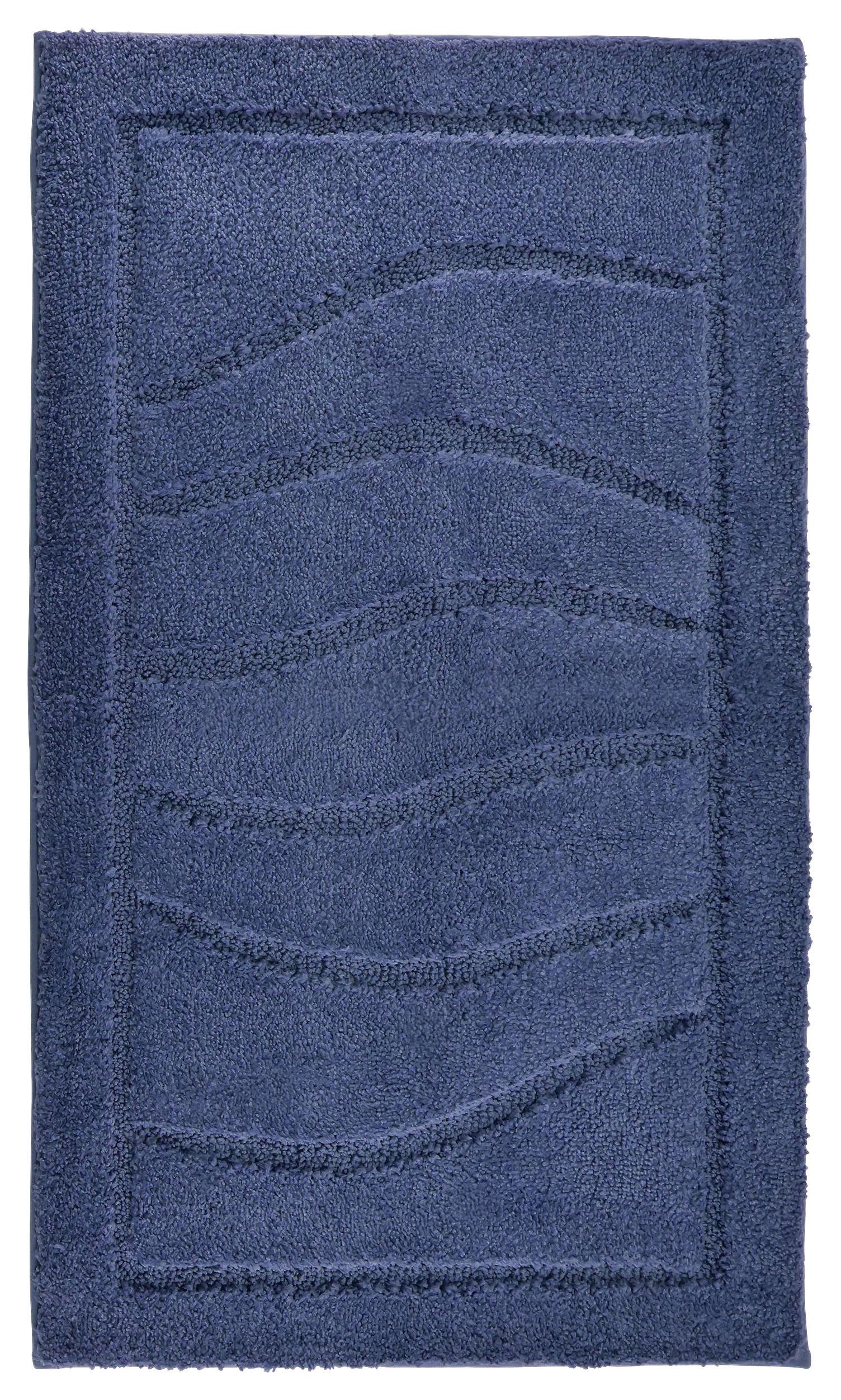 Badematte Lasse Blau 60x100 cm Rutschhemmend - Dunkelblau, ROMANTIK / LANDHAUS, Textil (60/100cm) - James Wood