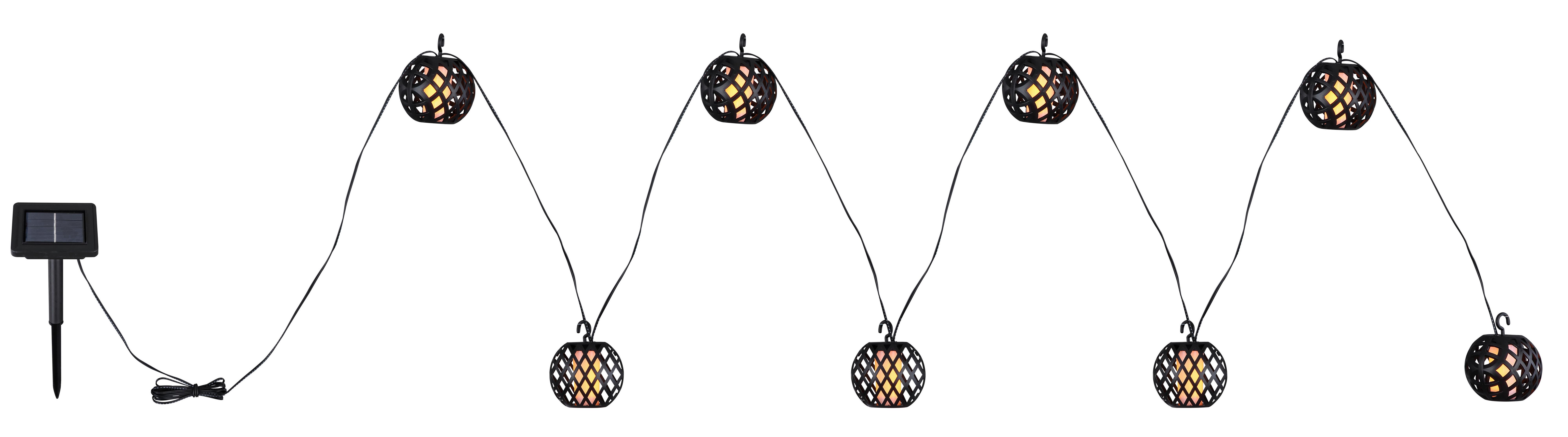 Solarleuchte Lichterkette - Schwarz/Weiß, Basics, Kunststoff (410/7/7cm) - Globo