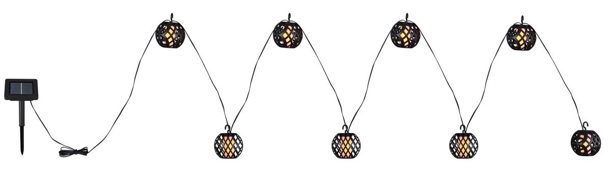 Solarleuchte Lichterkette - Schwarz/Weiß, Basics, Kunststoff (410/7/7cm) - Globo