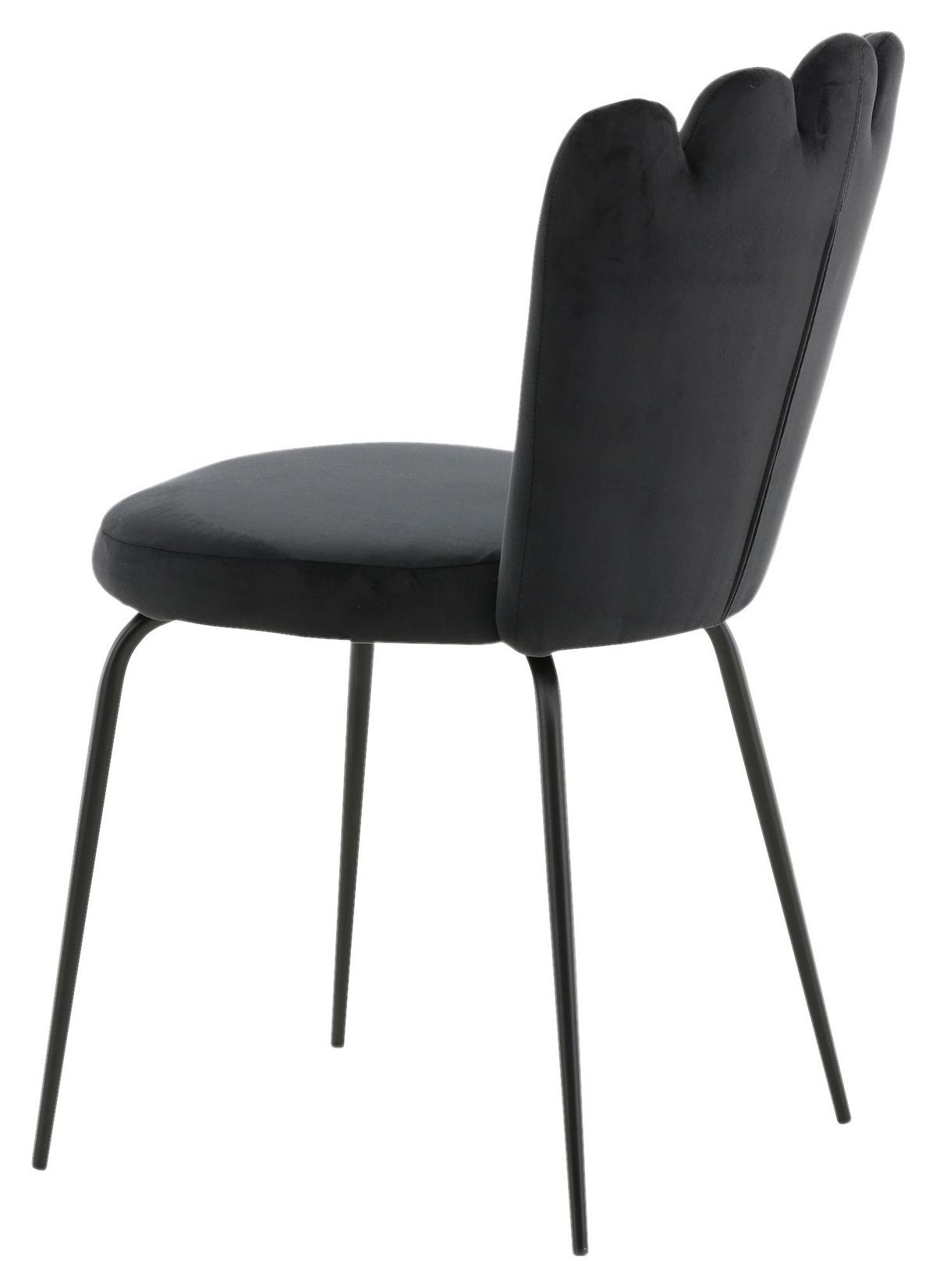 Stuhl-Set Limhamn - Schwarz, Design, Textil/Metall (44,5/82,5/54cm) - Livetastic