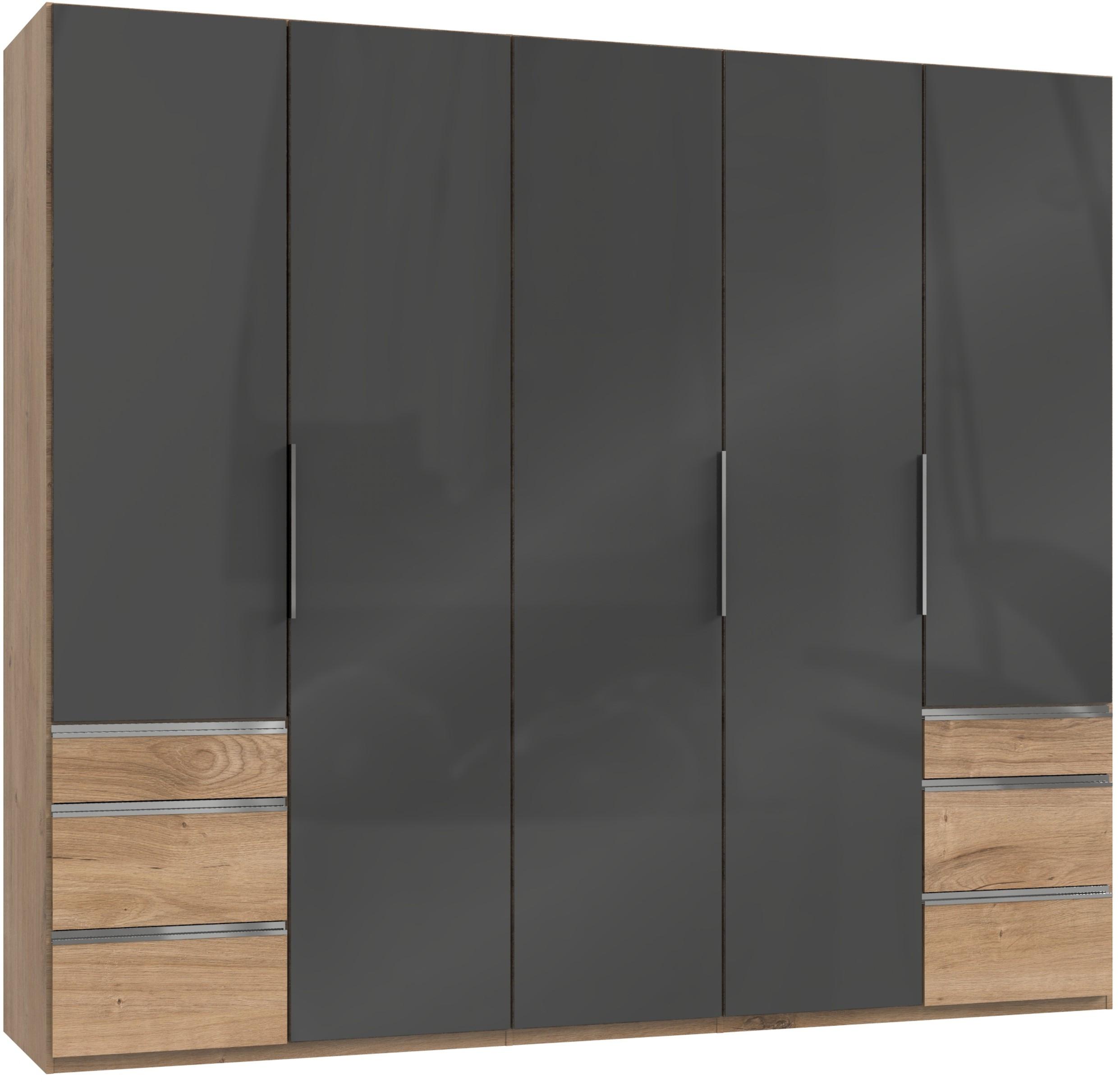 Drehtürenschrank 250cm Level, Grau/eiche Dekor - Eichefarben/Grau, MODERN, Glas/Holzwerkstoff (250/216/58cm) - MID.YOU