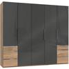 Drehtürenschrank 250cm Level, Grau/eiche Dekor - Eichefarben/Grau, MODERN, Glas/Holzwerkstoff (250/216/58cm) - MID.YOU