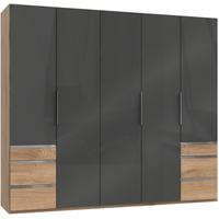 Drehtürenschrank 250cm Level, Grau/eiche Dekor - Eichefarben/Grau, MODERN, Glas/Holzwerkstoff (250/216/58cm) - MID.YOU