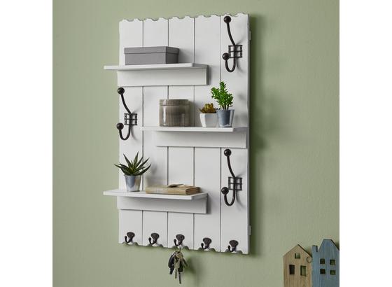 Nástenný Vešiak Lola - biela, Moderný, kov/drevo (50/80/13cm) - Modern Living Nástenný Vešiak Lola - biela, Moderný, kov/drevo (50/80/13cm) - Modern Living