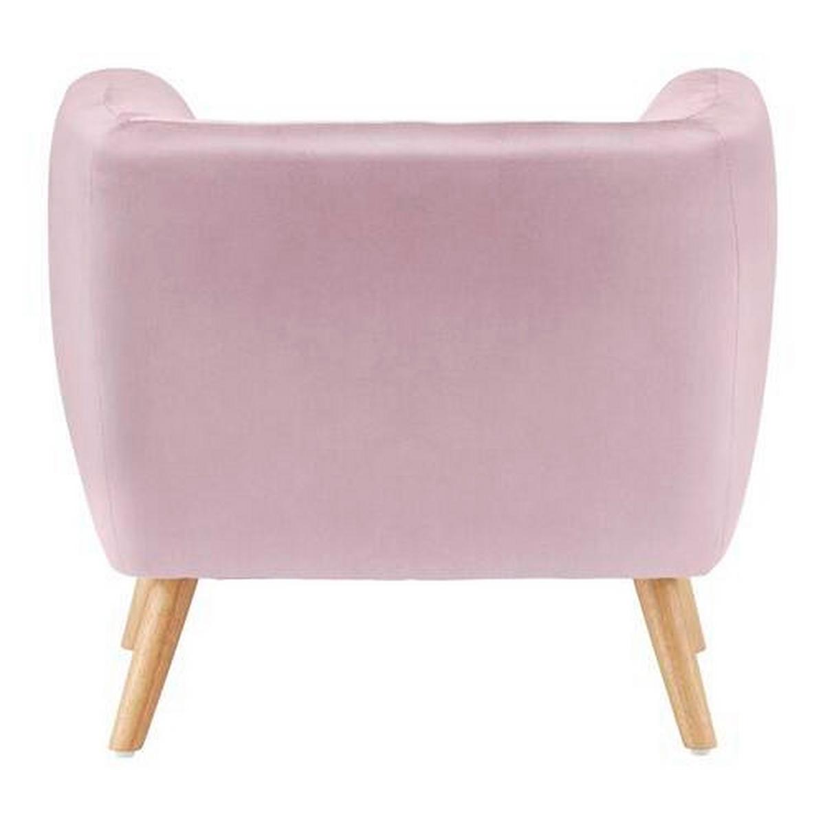 Relaxační křeslo BRUNO, růžový samet - růžová/barvy dubu, Moderní, dřevo/textil (79/69/75cm) - Modern Living