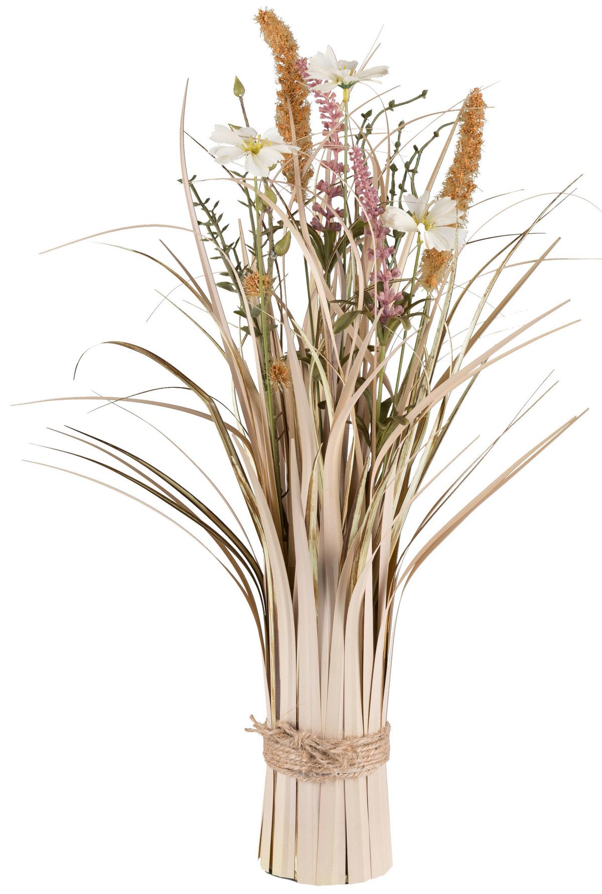 DEKORAČNÍ ROSTLINA GRASBUSCH I - bílá, Konvenční, plast (48cm) - Modern Living