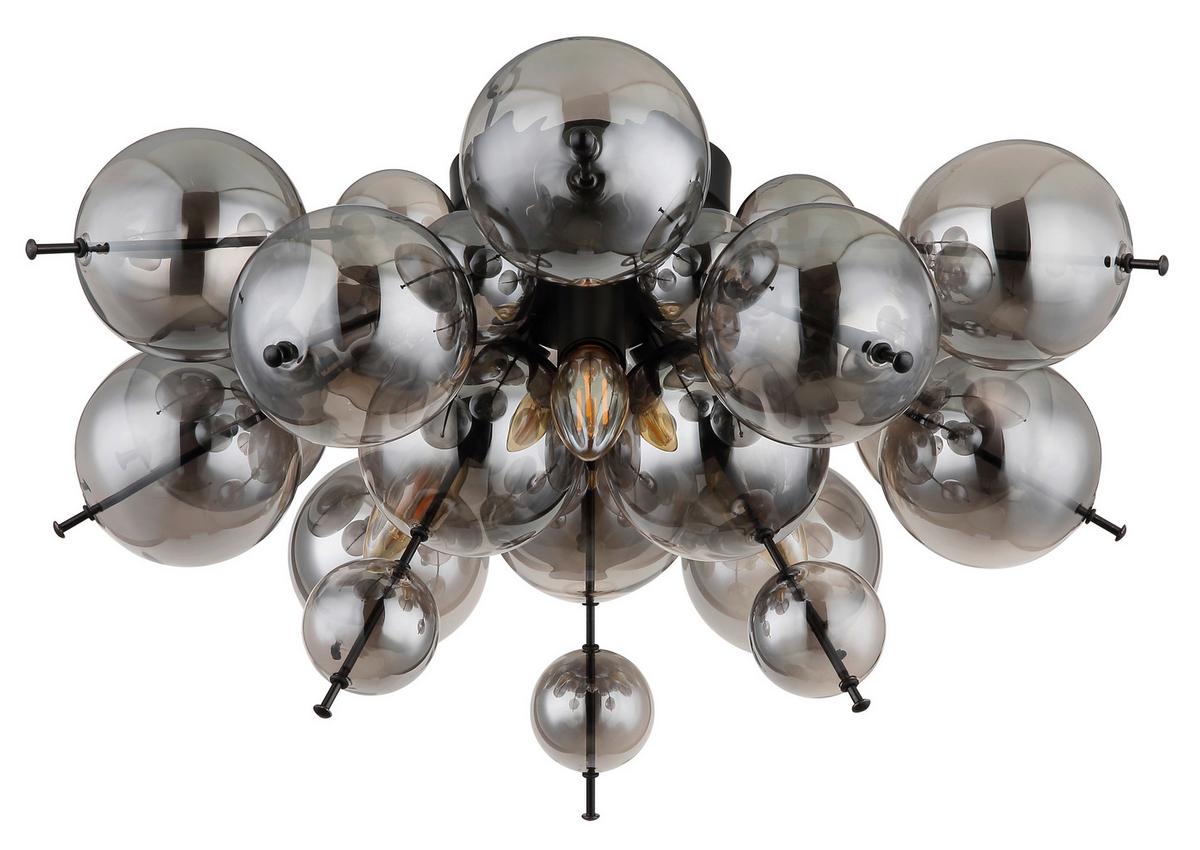Deckenleuchte Bally - Schwarz, MODERN, Glas/Metall (55/28cm) - Novel