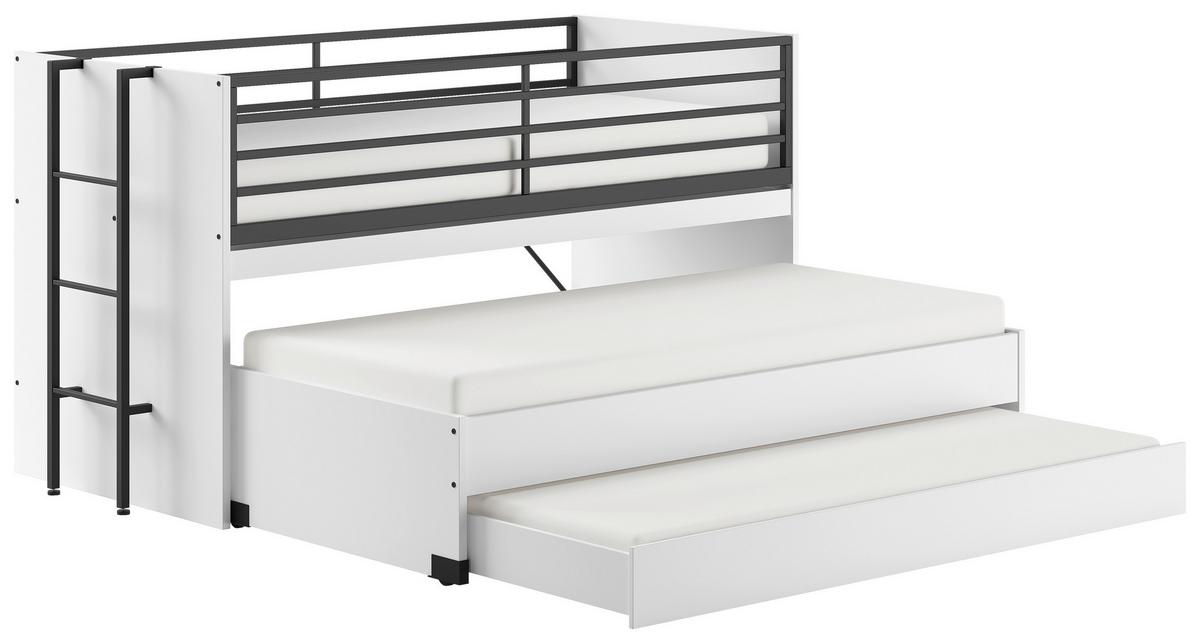 Hochbett Sam - Weiß, MODERN, Holzwerkstoff (90/200cm) - Vipack