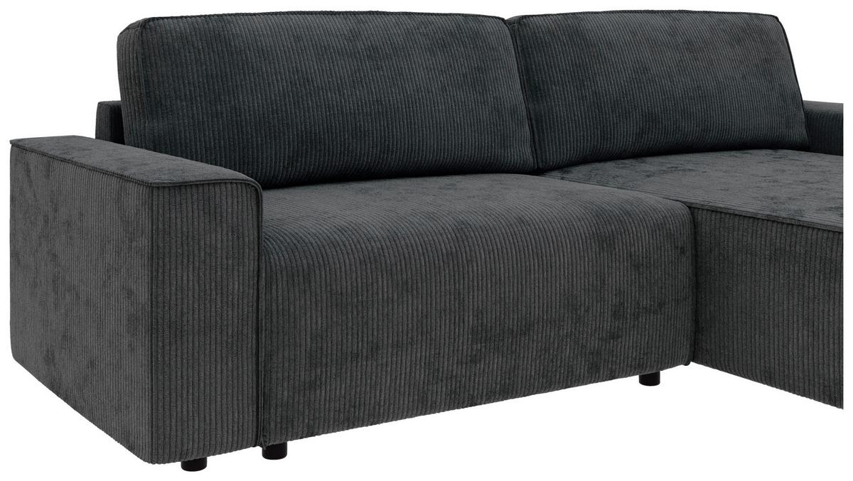 Ecksofa Chance Graphitfarben S: 165x164 cm - Schwarz/Graphitfarben, MODERN, Textil (265/164cm) - Trendmanufaktur