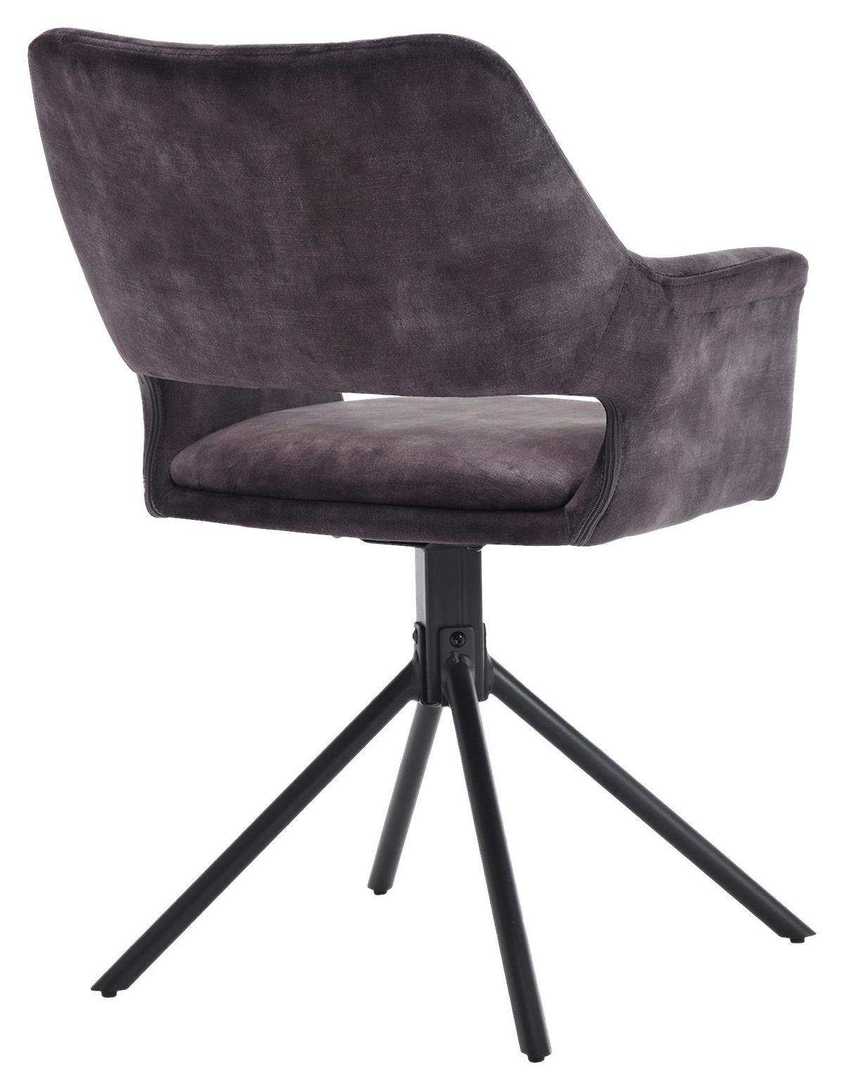 Stuhl-set Eleonore - Anthrazit/Schwarz, MODERN, Textil/Metall (57/84/61cm) - MID.YOU