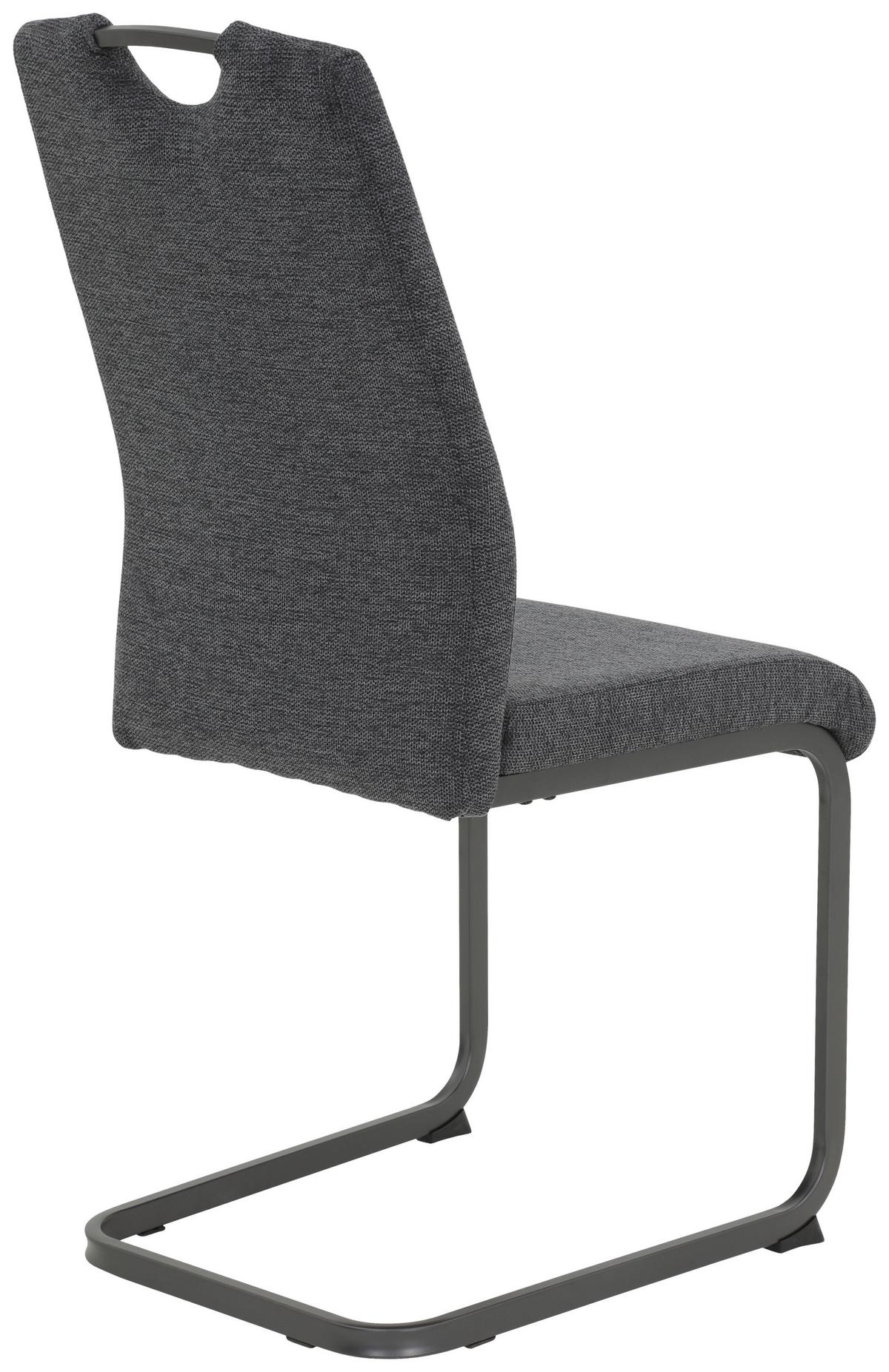 Schwingstuhl-Set Britta S Anthrazit - Anthrazit/Grau, MODERN, Textil/Metall (44/100/59cm) - MID.YOU