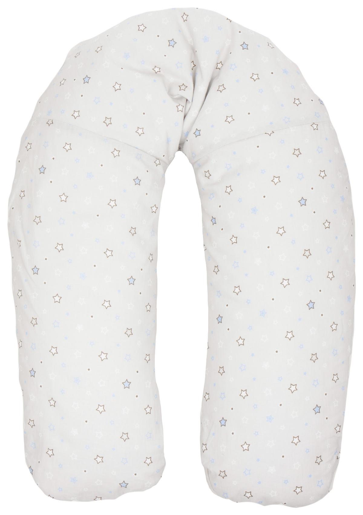 Stillkissen Blumenbär 140 cm Bezug Waschbar 100% Baumwolle - Blau/Gelb, Textil (140cm) - Fillikid