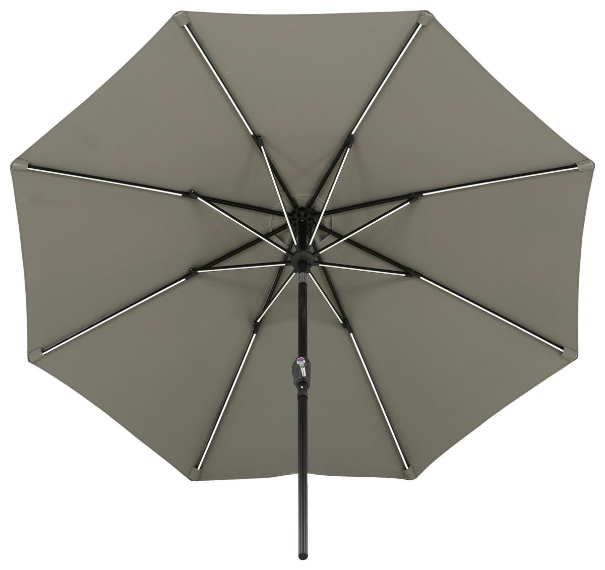 Sonnenschirm Sabal Dm: 270 Cm H: 241cm Grau - Schwarz/Grau, KONVENTIONELL (270/241/270cm) - Gardenson
