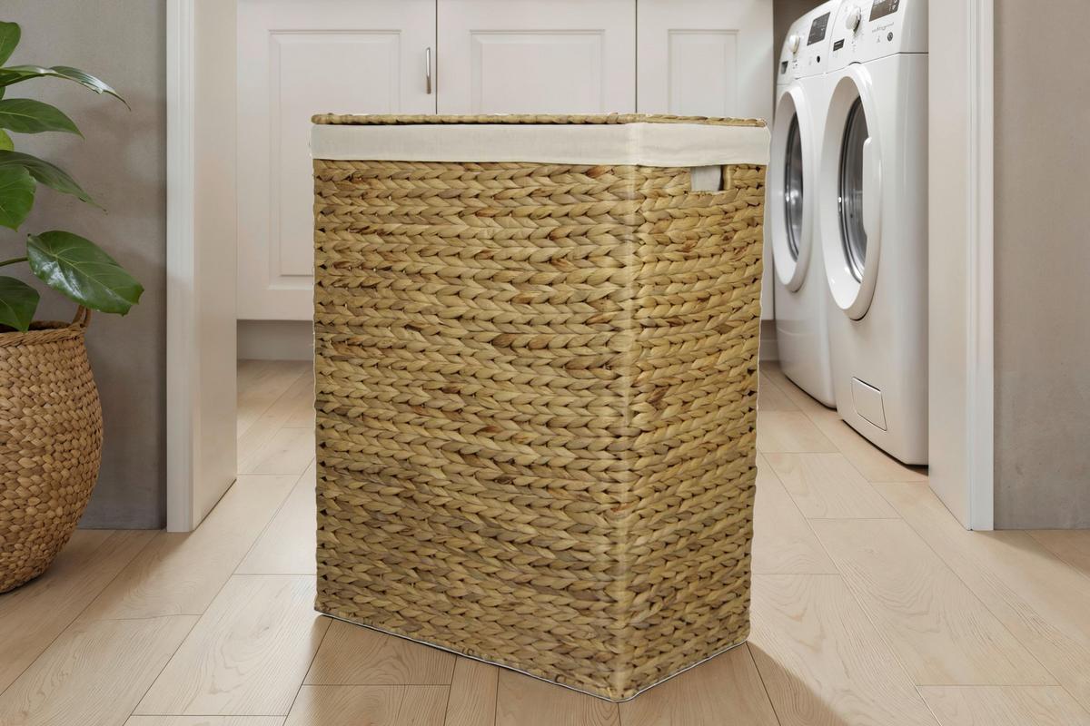 Wäschesammler LxBxH: 36x16x52 cm - Braun, Basics, Naturmaterialien (36/16/52cm)