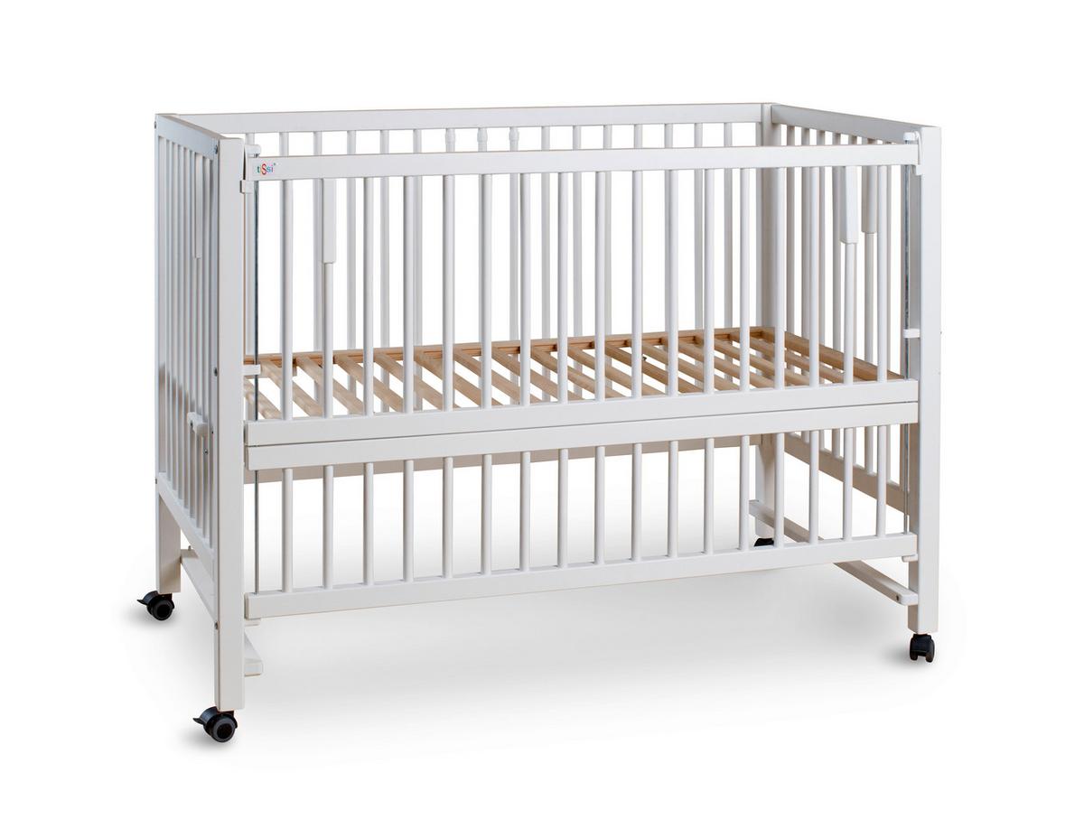 Beistellbett Weiß - Weiß, Basics, Holz (124/90/64cm) - tiSsi