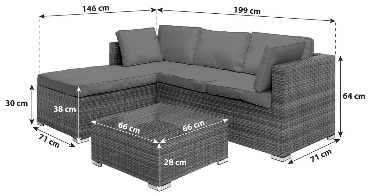 Lounge Garnitúra Leona - barna/piros, Modern, műanyag/Üveg (146/199cm) - Luca Bessoni