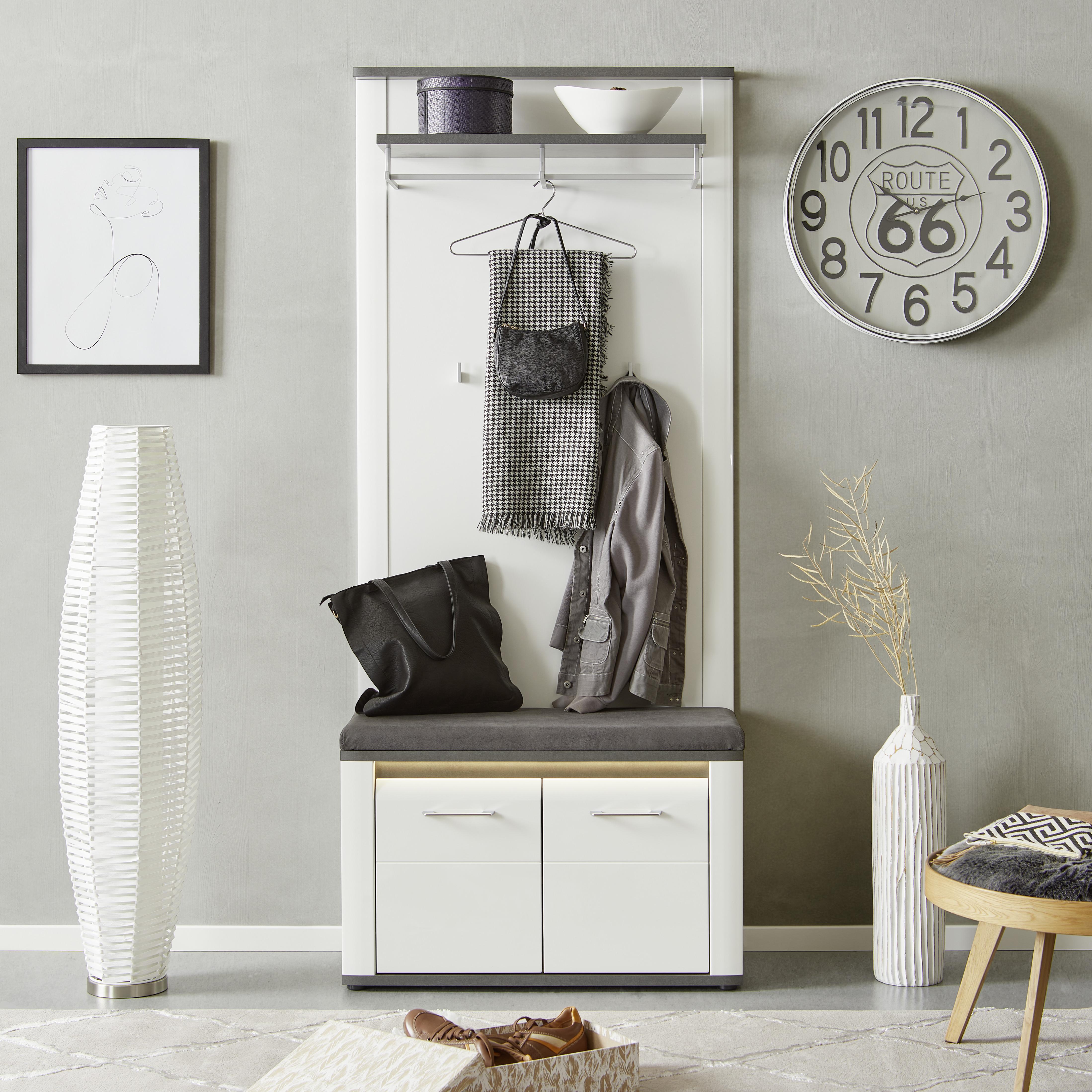 Podsedák ALASSIO - šedá, Moderní, textil/plast (85/5/34,6cm)