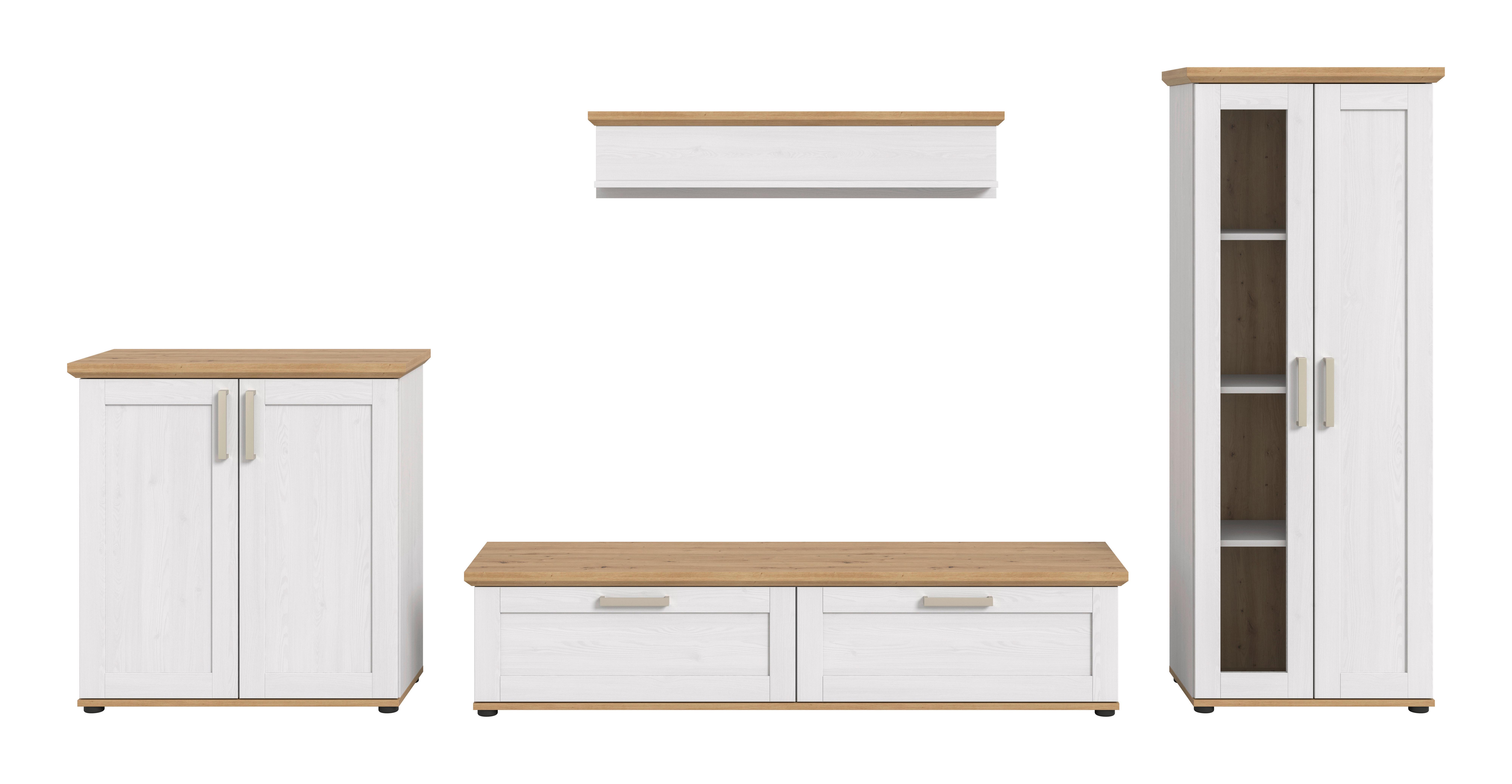 Wohnwand Verona Lärchefarben /Eiche Dekor B: 336cm
