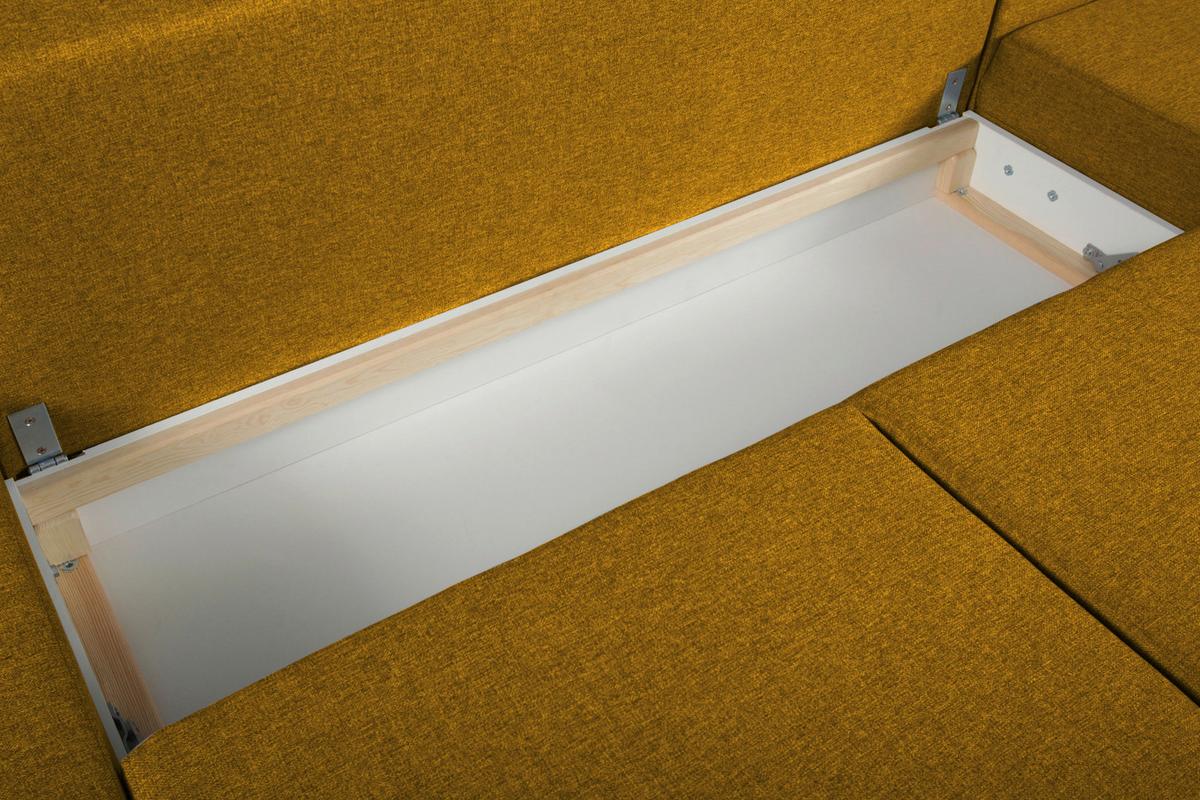 Ecksofa Mit Schlaffunktion Floby Stauraum Gelb - Gelb/Erlefarben, Trend, Textil (313/215cm) - MID.YOU