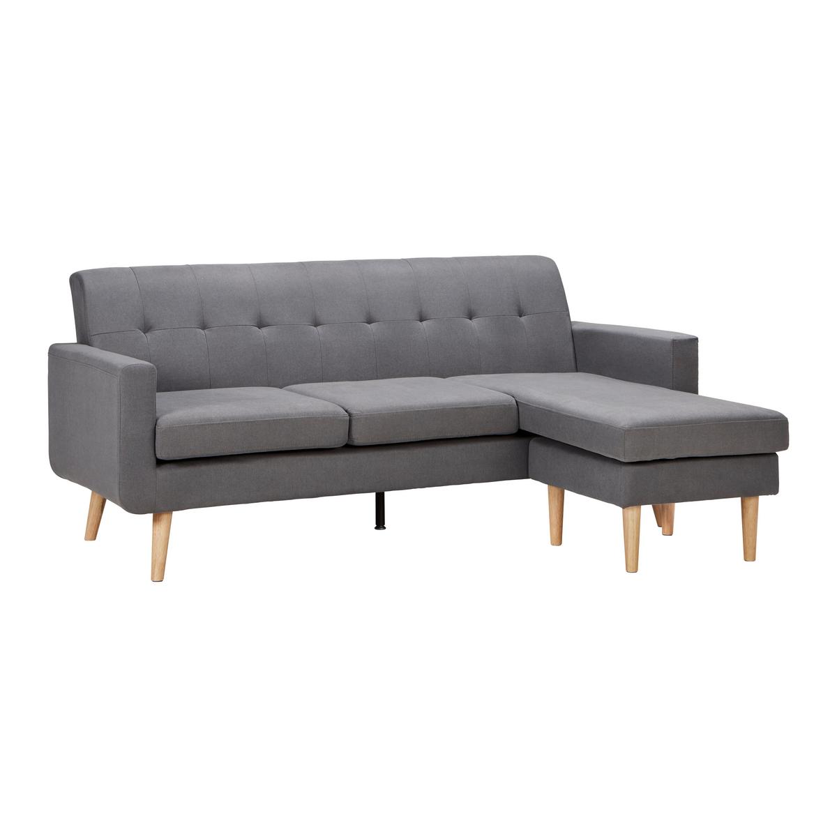Sedací souprava TAMARA šedá - šedá/tmavě šedá, Moderní, dřevo/textil (196/82/143cm) - Bessagi Home