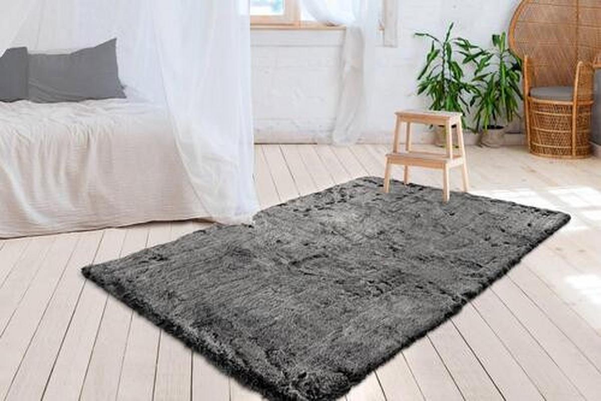 Hochflor Teppich Anthrazit Tender 120x170 cm - Anthrazit, Design, Textil (120/170cm) - Kayoom