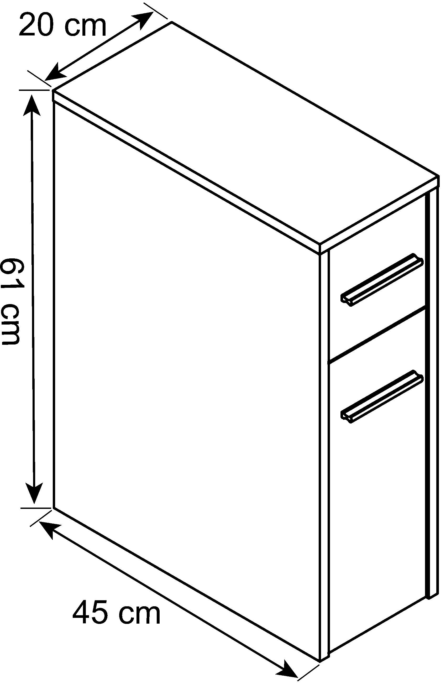 Waschbeckenunterschrank ZALO aus Dekor in Weiß Maße