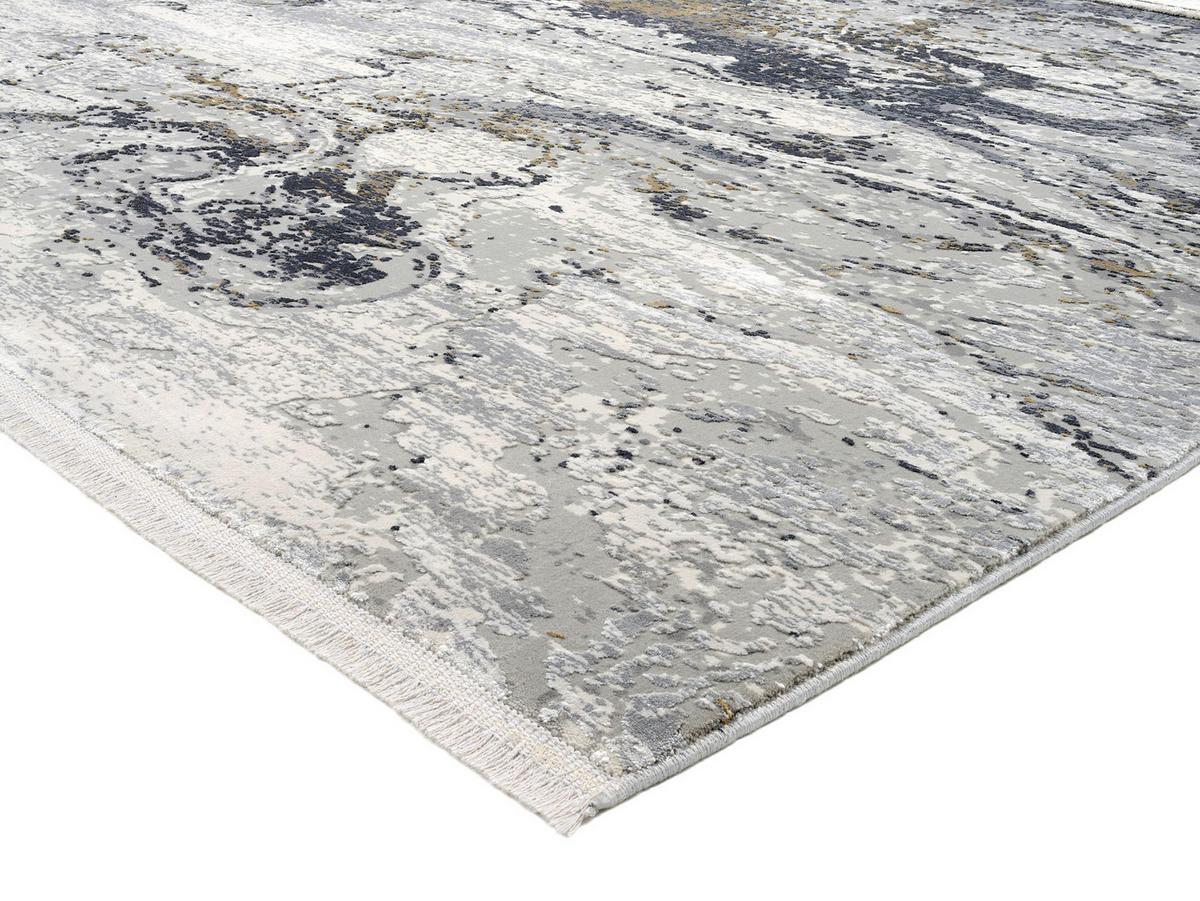 Teppich Läufer Grau/Gold Lille 80x250 cm - Goldfarben/Grau, Design, Textil (80/250cm) - Dieter Knoll