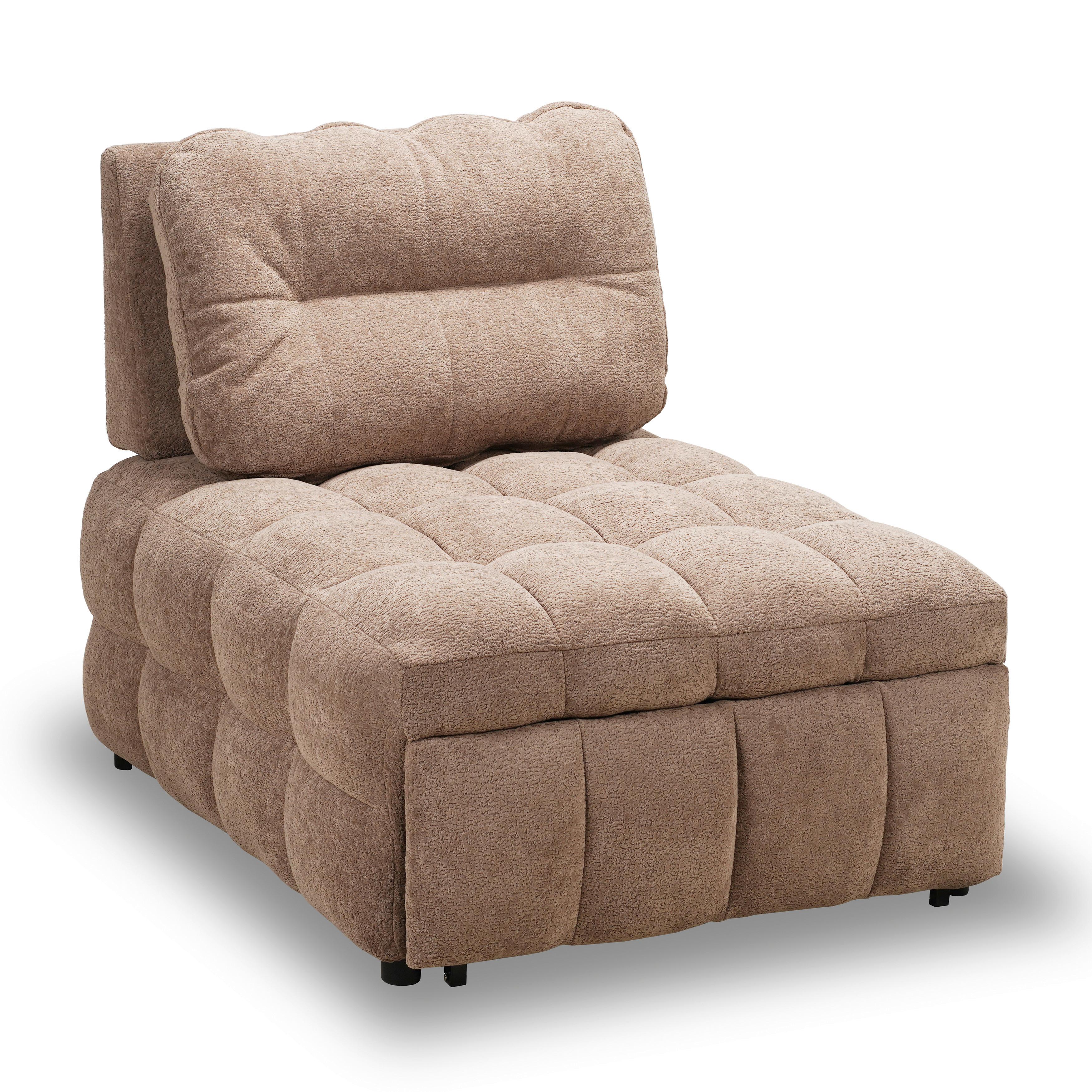 Rozkladacie kreslo LIARA, mokka, 2-dielna sada - čierna/mokka, Modern, kov/drevo (88/87/110cm) - Bessagi Home