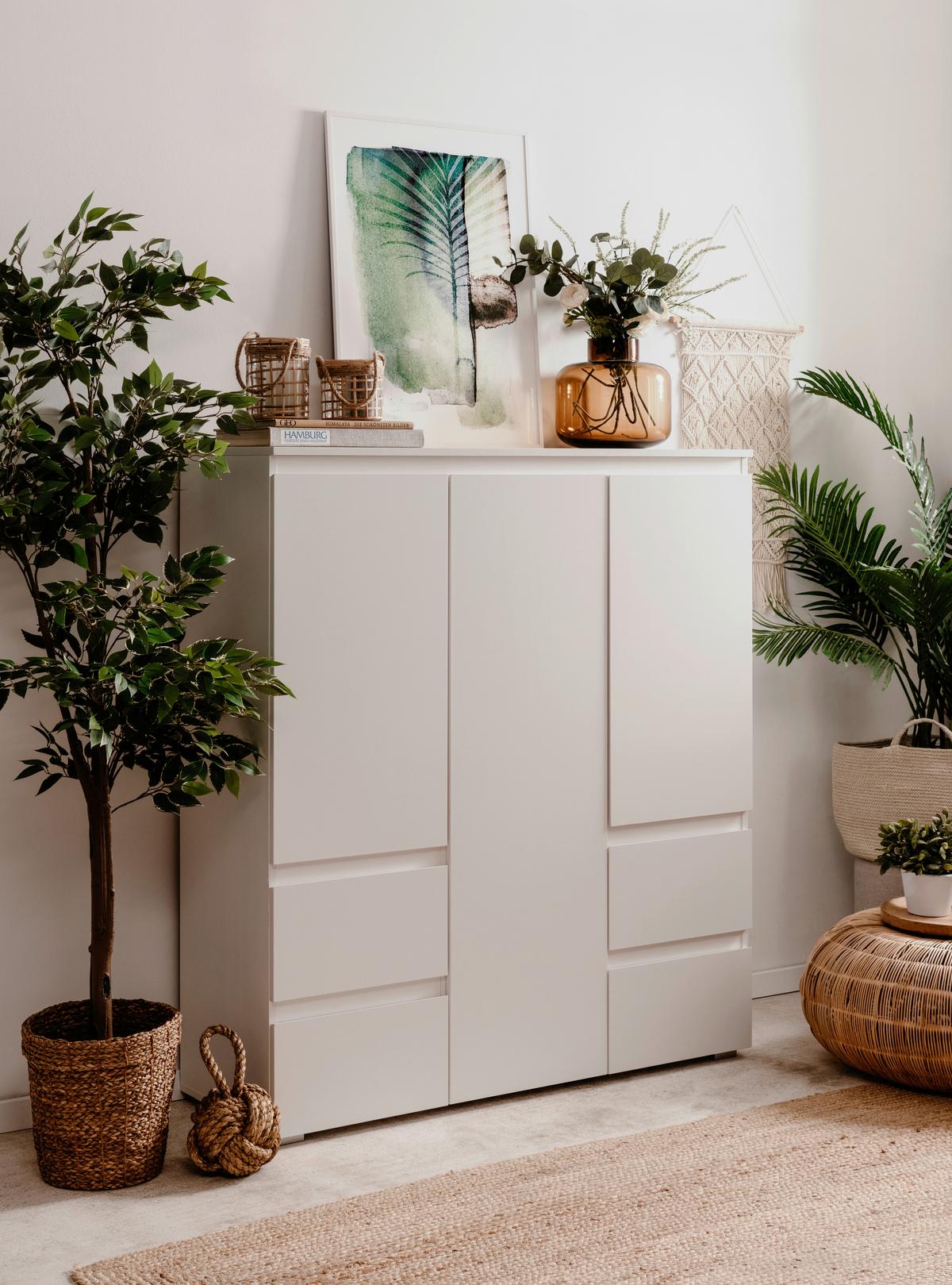 Highboard 116cm Image Weiß - Anthrazit/Weiß, Design, Holzwerkstoff (116/131/40cm) - MID.YOU