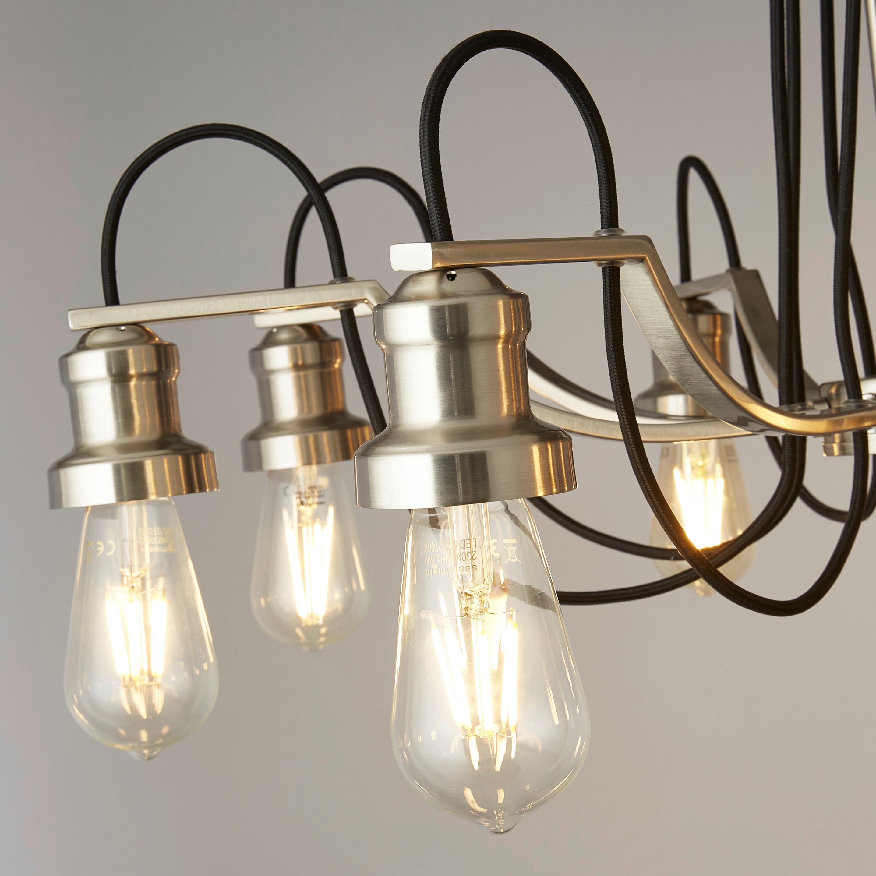 Hängeleuchte 1068-8ss Olivia - Silberfarben, KONVENTIONELL, Metall (70/43cm)