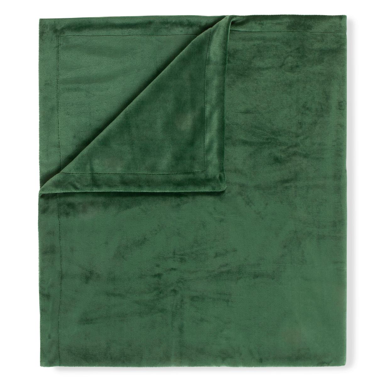 PLAID UNI DUNKELGRÜN - Dunkelgrün/Grün, Basics, Textil (160/180cm)